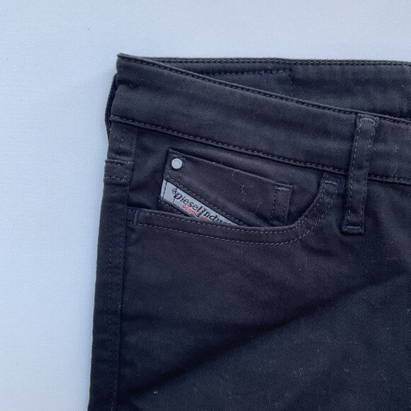 $188 Diesel Women’s Skinzee Super Skinny Black Mid Rise Jeans 08E13 Size W26 - Picture 11 of 14